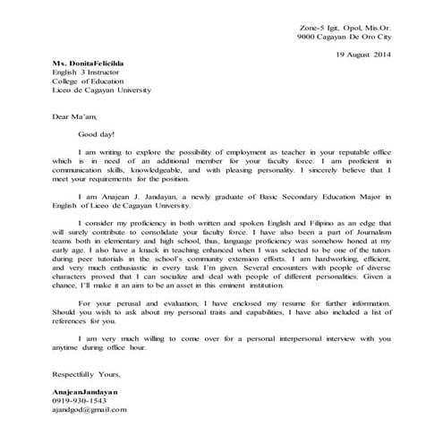 Application Letter