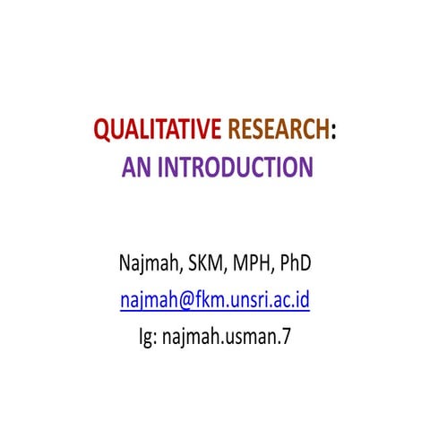 Pengantar Metode Penelitian Kualitatif (Qualitative Research-An Introduction)