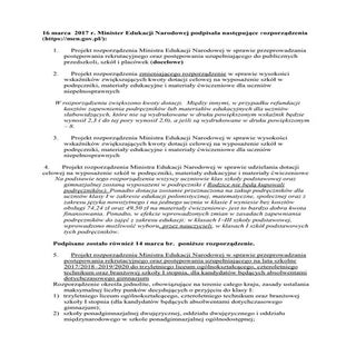 16 marca  2017 r. Minister Edukacji...