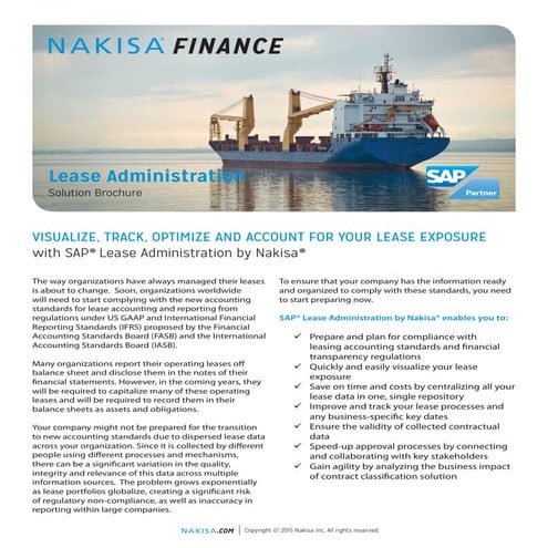 Solution brochure: SAP Lease Administration by Nakisa