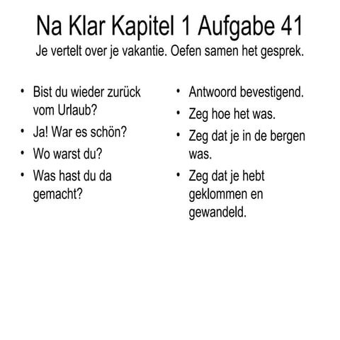 Na Klar Kapitel 1 Aufgabe 41 | PPT