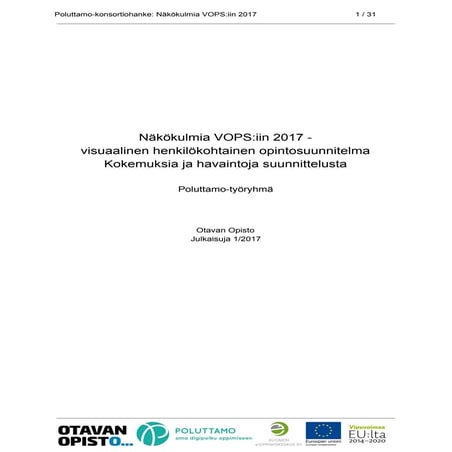 Näkökulmia VOPS:iin 2017 - visuaalinen henkilökohtainen opintosuunnitelma Kok...