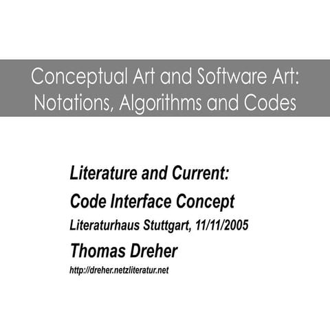 Conceptual art and Software Art