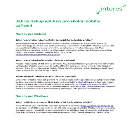 Nakup aplikaci pro skolni mobilni zarizeni