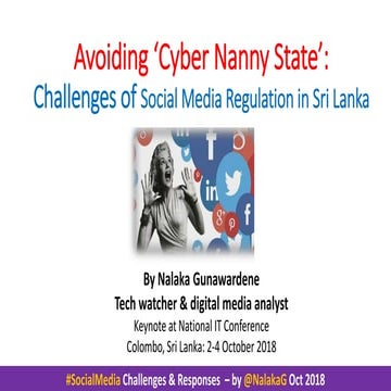 Avoiding ‘Cyber Nanny State’: Challenges of Social Media Regulation in Sri Lanka