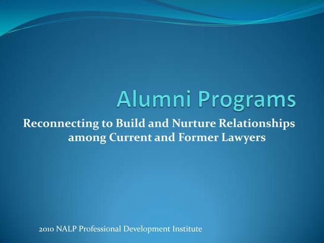 Corporate Alumni Programs: Maintain...