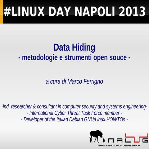 Data hiding - metodologie e strumenti open source