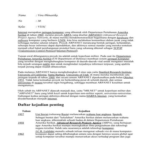 Sejarah internet | PPTX