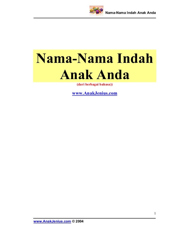 Nama Nama Indah Untuk Bayi Anda