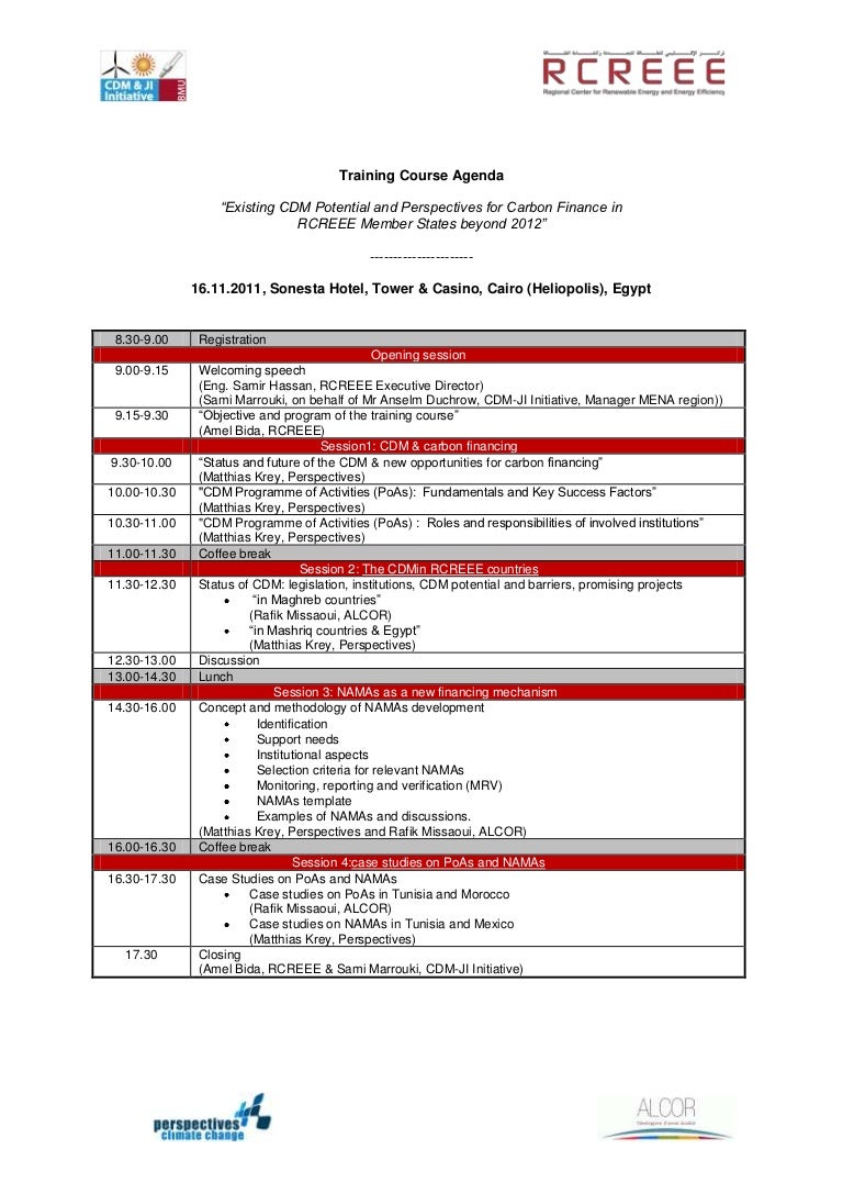 Training Course Agenda En Training Course Agenda En