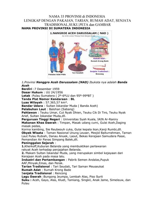 Get Rumah Adat Pakaian Adat Tarian Adat Dan Senjata Tradisional 33 Provinsi Pictures