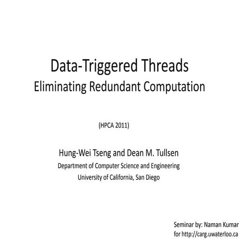 Computer Architecture Seminar