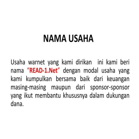 Proposal Usaha Warnet