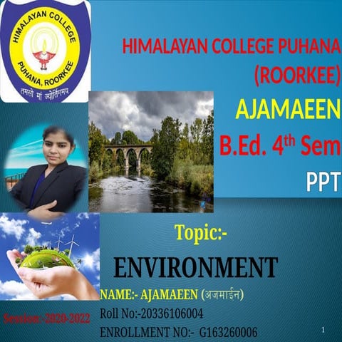 Topic- Environment, definition, Types, effective and conclusion