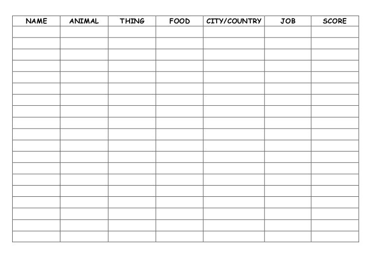 NAME - ANIMAL - THING