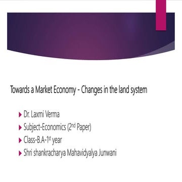 Towards a Market Economy