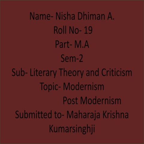 Literary Theory and criticism 