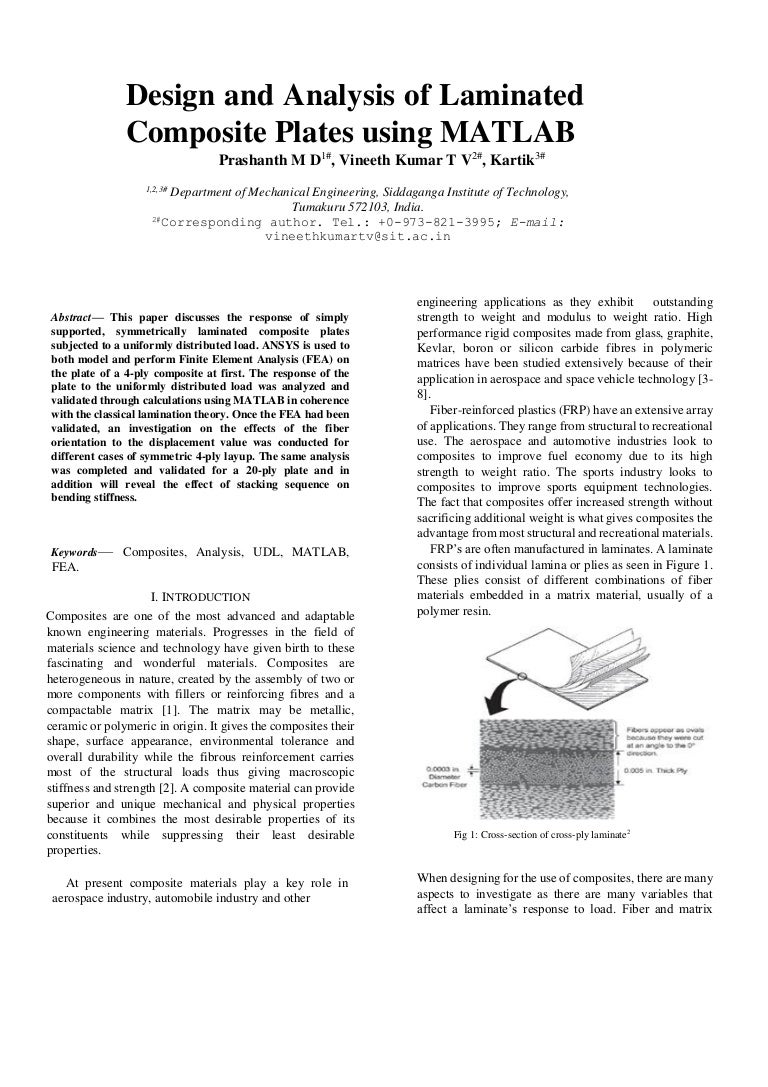 Design and analysis of laminated composite plates using MATLAB
