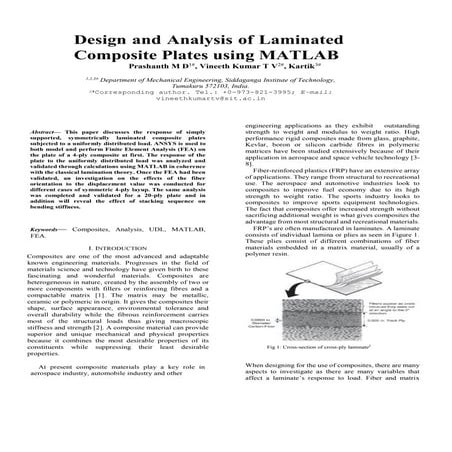 Design and analysis of laminated composite plates using MATLAB | PDF