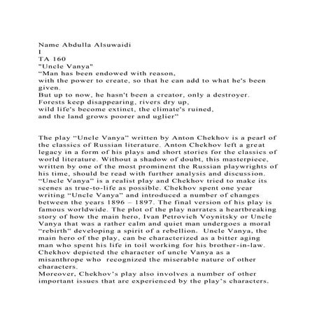 Name Abdulla AlsuwaidiITA 160Uncle VanyaMan has been en.docx