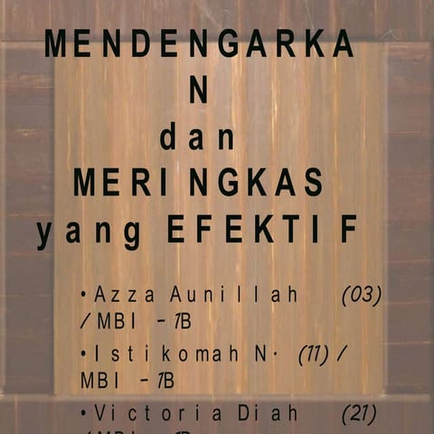 presentation listening and summarize