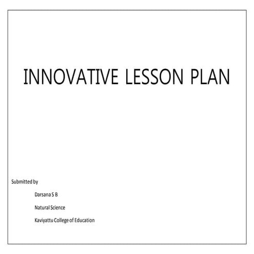 INNOVATIVE LESSON TEMPLATE FOR TEACHING NATURAL SCIENCE | PPT