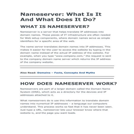 Nameserver: What Is It And What Does It Do?