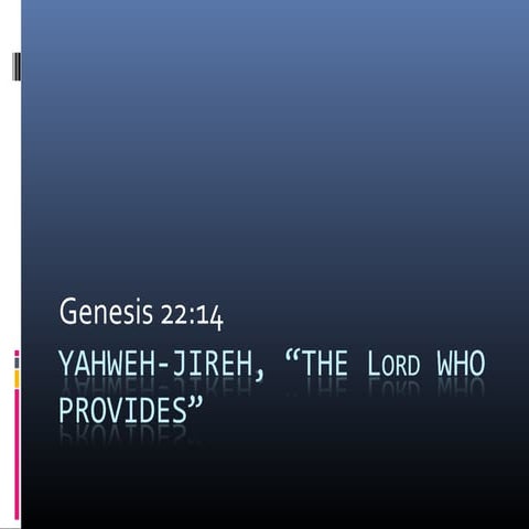 Names of God: Yahweh Jireh