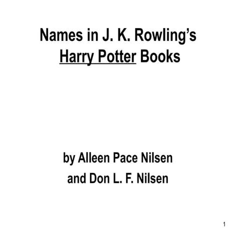 Names in J. K. Rowling’s  Harry Potter Books