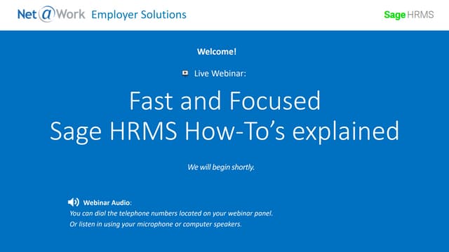 Fast & Focused Webinar- Creating Labels In Crystal with Sage HRMS 