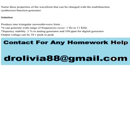 Name three properties of the waveform that can be changed with the m.pdf