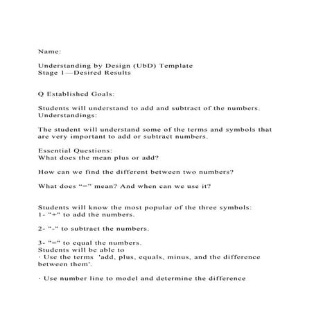 Name  Understanding by Design (UbD) TemplateStage 1—Desir.docx