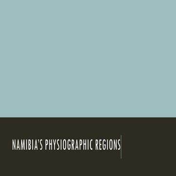 Namibia’s physiographic regions
