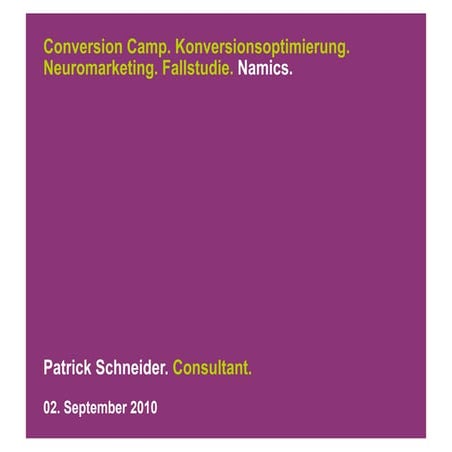 Case Study CRO - Conversion Camp 2010