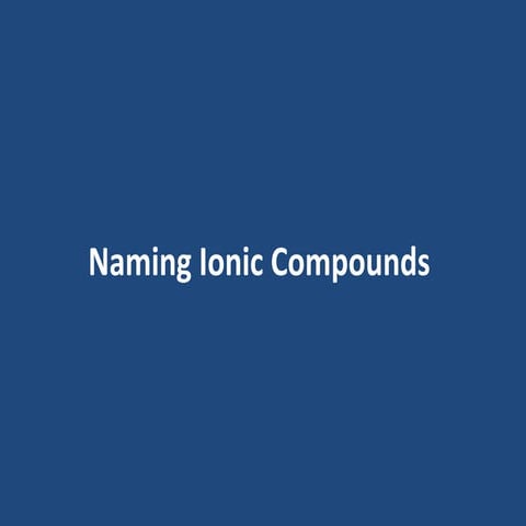 Naming compounds chemistry