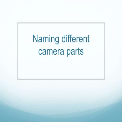 Naming different parts of a camera