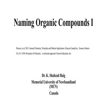 Naming of organic compounds i, 23 (1,2)