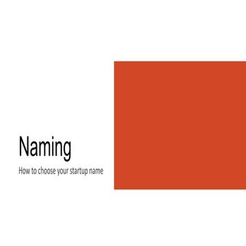 Workshop Naming your startup