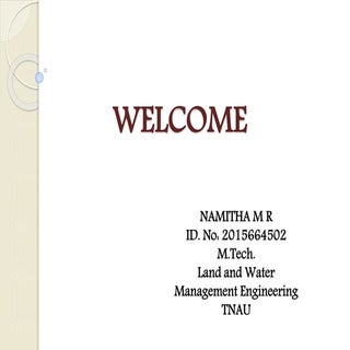 DESIGN OF SUBSURFACE DRAINAGE SYSTEM