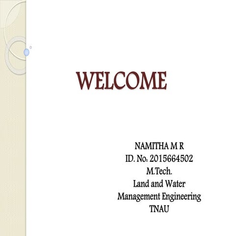 DESIGN OF SUBSURFACE DRAINAGE SYSTEM