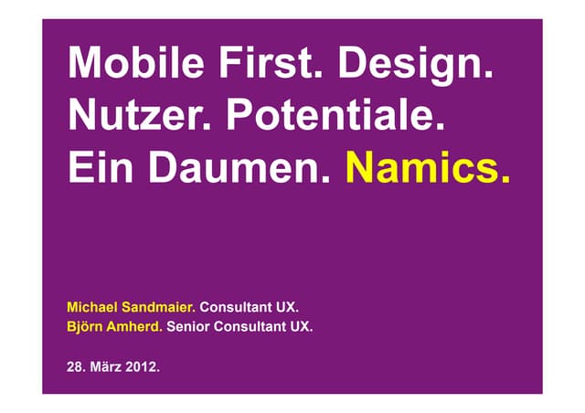 Mobile First-Wenn die Konzeption für Smartphones zur Hauptsache wird
