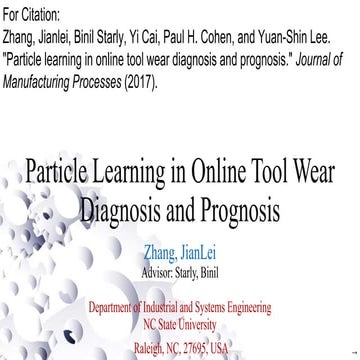 Particle Learning in Online Tool Wear Diagnosis and Prognosis