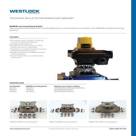 Stainless Steel Cast NAMUR Mounting Bracket