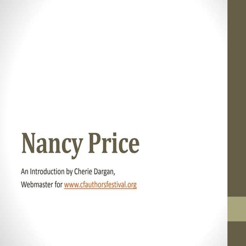 Nancy Price an Introduction cherie dargan