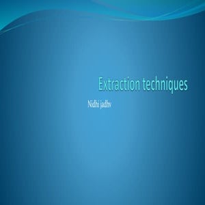 extraction techniques