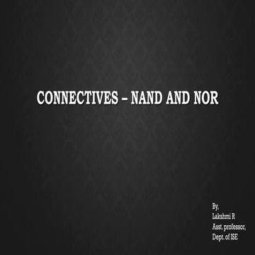 NAND and NOR connectives