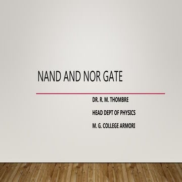 Nand and nor gate