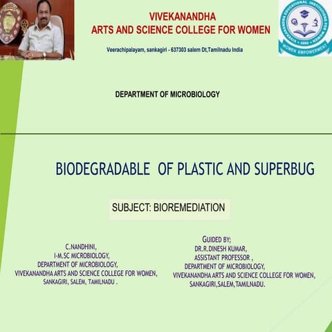 Biodegradable of plastic and superbug...
