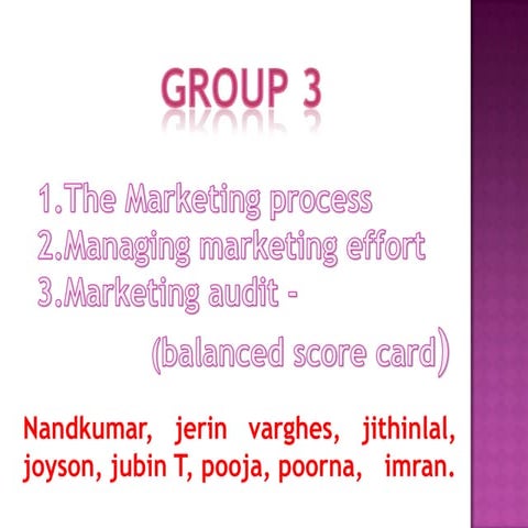 marketing process, efforts, audit