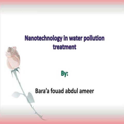 Nanotechnology in water pollution treatment